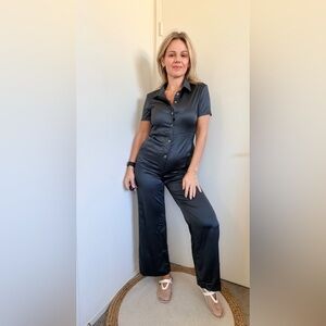 Almina Concept Short Sleeve Wide Leg Jumpsuit